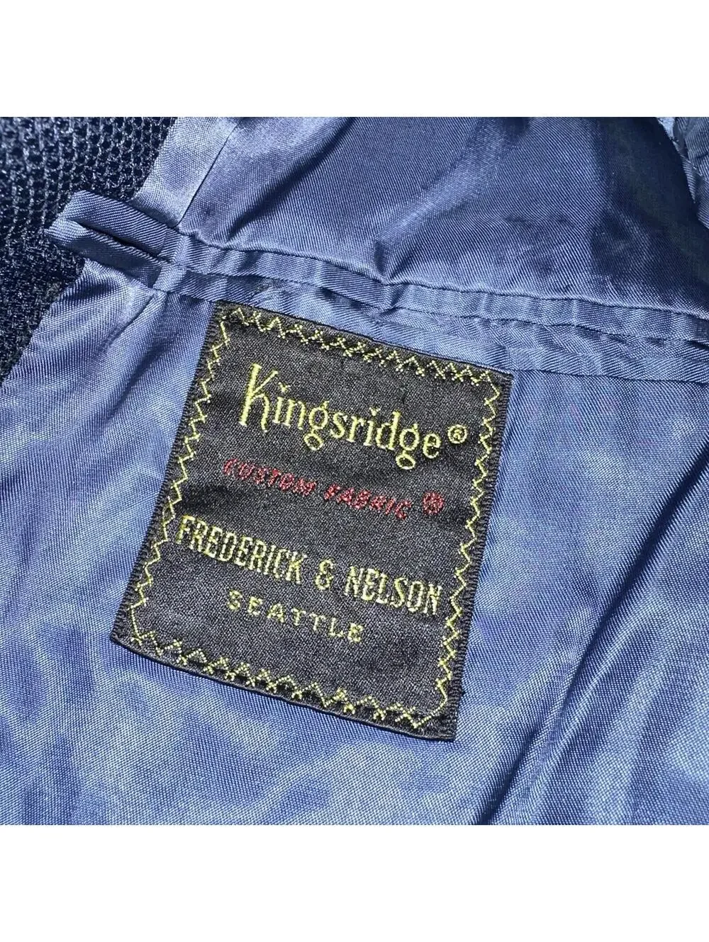 Kingsridge Blazer Mens 40 Blue Vintage Sport Coat Suit Jacket Union USA 1970s